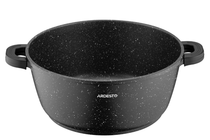 Кастрюля со стеклянной крышкой Ardesto Gemini Anzio, 6.4л, алюминий, черный