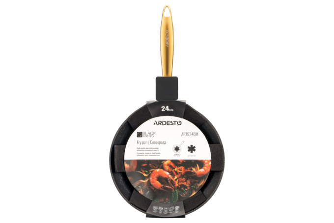 Сковорода Ardesto Black Mars Sparkle, 24см, алюминий, черный