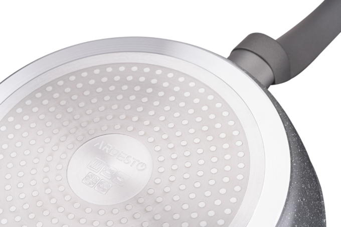 Сковорода глубокая с крышкой Ardesto Gemini Gourmet Apulia, 28см, алюминий, серый