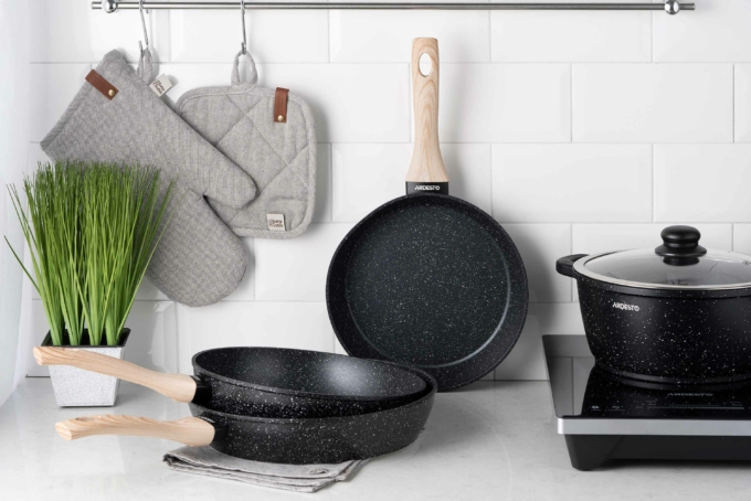 Ardesto Deep Fry pan Midori 24cm, aluminium, black