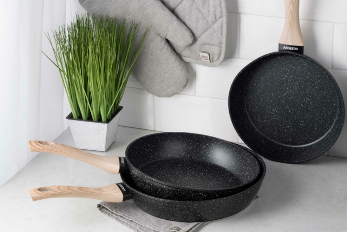 Ardesto Deep Fry pan Midori 24cm, aluminium, black
