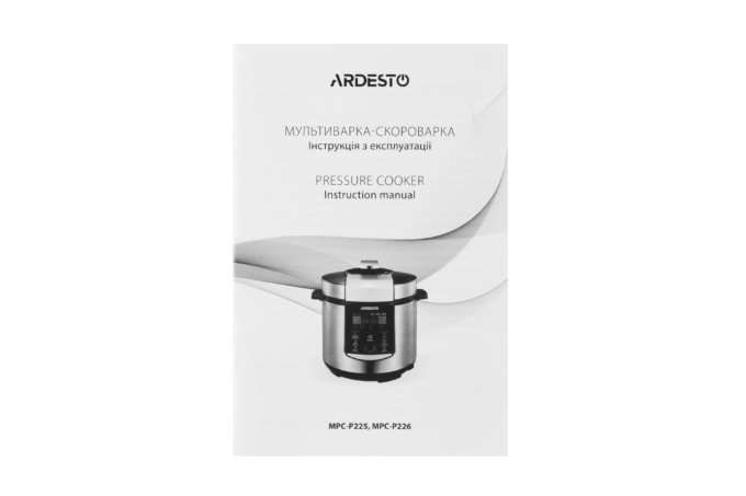 Ardesto pressure cooker, 900W, bowl-6l, electronic control, recipes book, iron/plastic, silver