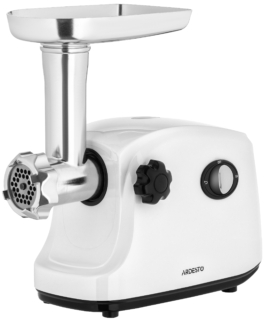 Ardesto meat grinder, 1600W, 1.6kg/min, 3 cutting plates, sausages nozzle, plastik, white