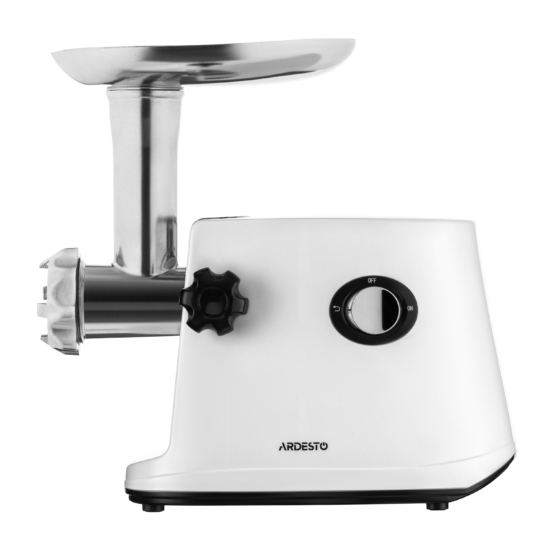 Ardesto meat grinder, 1600W, 1.6kg/min, 3 cutting plates, sausages nozzle, 3 vegetable slicer, plastik, black-silver
