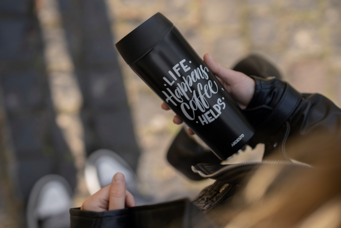 Ardesto Travel mug Coffee Time, 450ml, stainless steel, black