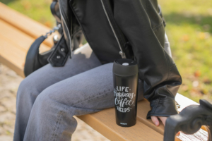 Ardesto Travel mug Coffee Time, 450ml, stainless steel, black