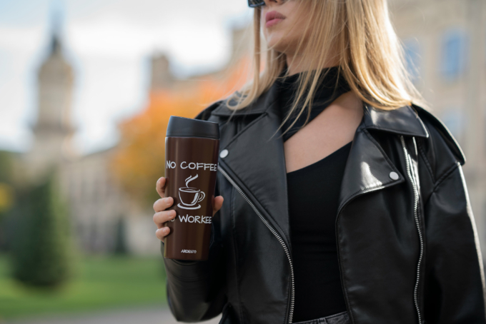 Термочашка Ardesto Coffee Time, 450мл, нержавеющая сталь, коричневый