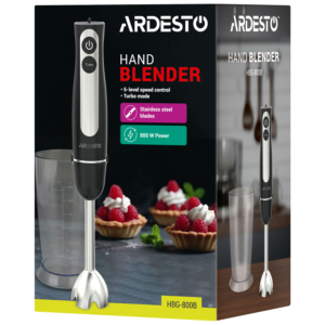 Блендер Ardesto заглибний 800Вт, чаша-600мл, чорно-сріблястий