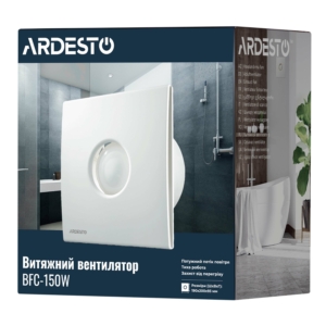Bathroom Exhaust Fan Ardesto 25 W, 210 m3/h, 1650 rpm, 35 dB, white