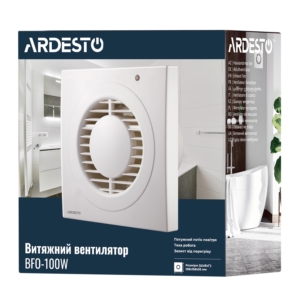 Bathroom Exhaust Fan Ardesto 15 W, 80 m3/h, 2400 rpm, 33 dB, white