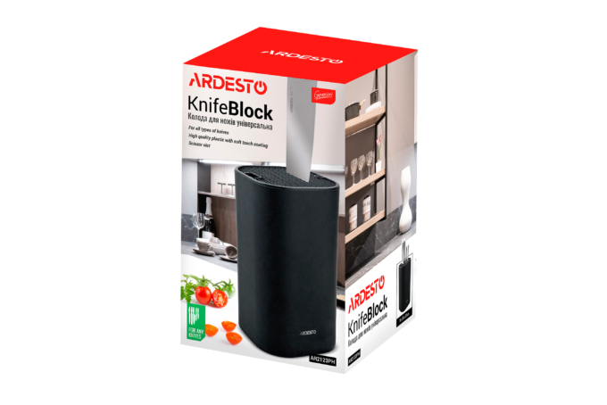 Ardesto Knife Block Gemini, 23cm, plastic, black