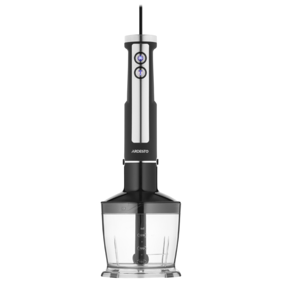 Ardesto submersible blender 1000W, 3in1, bowl-600ml, chopper-500ml, black-silver