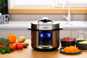 Ardesto pressure cooker, 900W, bowl-5l, electronic control, recipes book, iron/plastic, silver