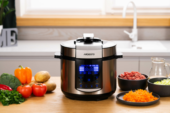 Ardesto pressure cooker, 900W, bowl-5l, electronic control, recipes book, iron/plastic, silver