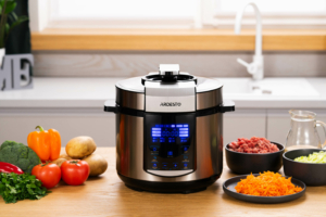 Ardesto pressure cooker, 900W, bowl-5l, electronic control, recipes book, iron/plastic, silver