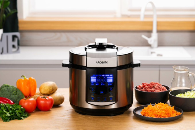 Ardesto pressure cooker, 900W, bowl-5l, electronic control, recipes book, iron/plastic, silver