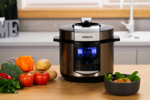 Ardesto pressure cooker, 900W, bowl-5l, electronic control, recipes book, iron/plastic, silver