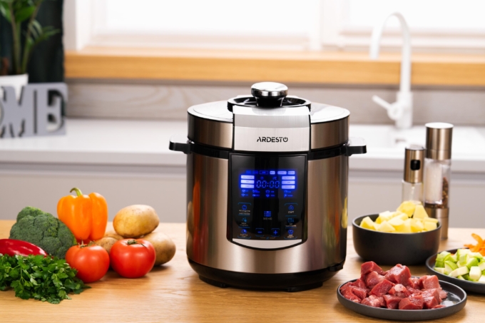 Ardesto pressure cooker, 900W, bowl-6l, electronic control, recipes book, iron/plastic, silver