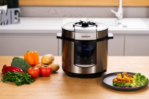 Ardesto pressure cooker, 900W, bowl-6l, electronic control, recipes book, iron/plastic, silver