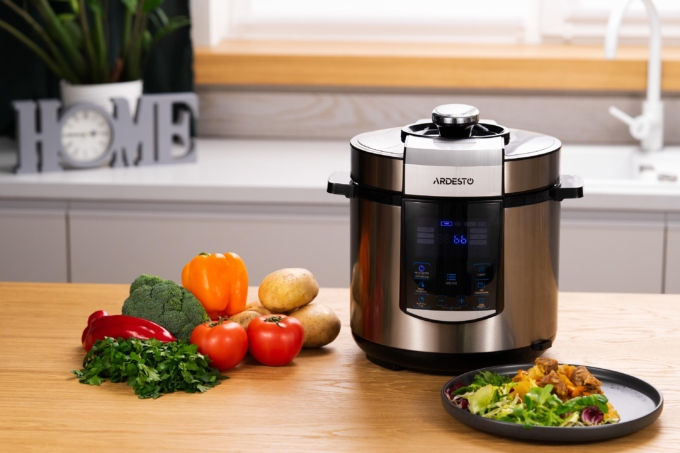 Ardesto pressure cooker, 900W, bowl-6l, electronic control, recipes book, iron/plastic, silver