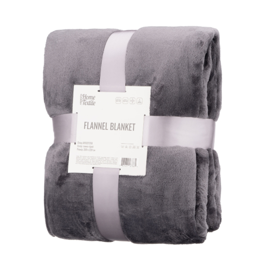 Ardesto Flannel blanket, 200x220cm, 100% polyester, dark gray