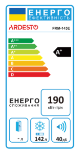 ARDESTO Морозильна скриня FRM-145E, Висота – 85см, 142л, A+, ST, Електр. Керування, Дисплей, Білий