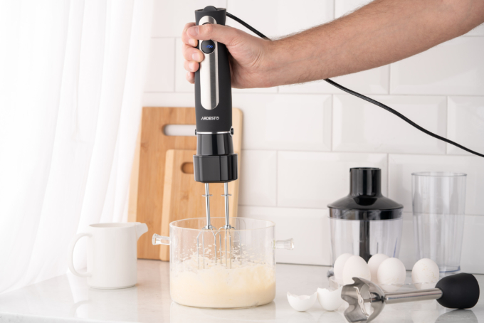 Блендер Ardesto погружной 800Вт, 3в1, чаша-600мл, чопер-500мл, черно-серебристый