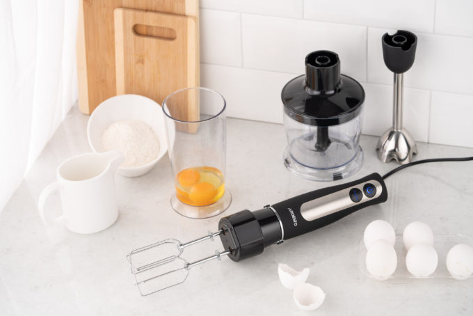 Блендер Ardesto погружной 800Вт, 3в1, чаша-600мл, чопер-500мл, черно-серебристый