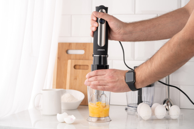 Блендер Ardesto погружной 800Вт, 3в1, чаша-600мл, чопер-500мл, черно-серебристый