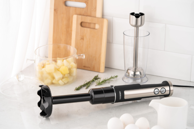 Ardesto submersible blender 1000W, 3in1, bowl-600ml, chopper-500ml, black-silver