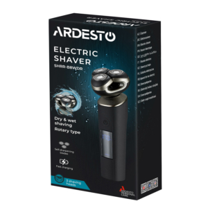 Ardesto electric shaver rotary, 8V,  razor head-3, Li-Ion, dry+wet, black