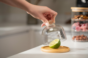 Ardesto dish with lid, 12cm, bamboo, glass, transparent