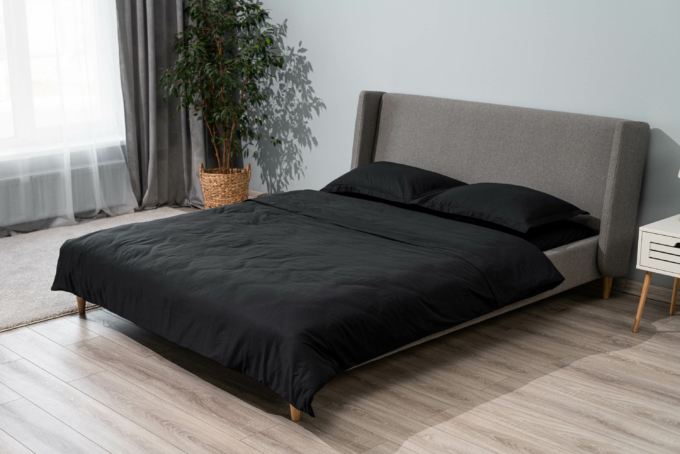 Простирадло Ardesto Mix&Match Premium, 240×260см, 100% бавовна, сатин, чорний