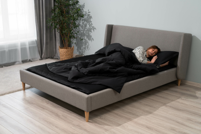 Простирадло Ardesto Mix&Match Premium, 240×260см, 100% бавовна, сатин, чорний