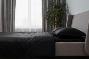 Простирадло на резинці Ardesto Mix&Match Premium, 180×200+30см, 100% бавовна, сатин, чорний
