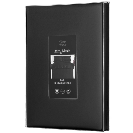 Простирадло Ardesto Mix&Match Premium, 240×260см, 100% бавовна, сатин, чорний