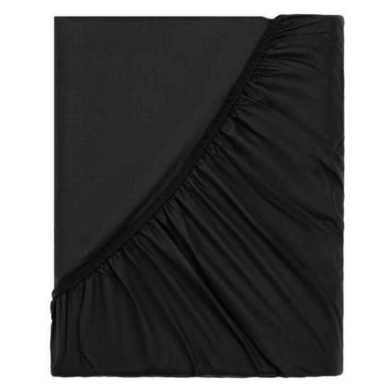 Простирадло на резинці Ardesto Mix&Match Premium, 180×200+30см, 100% бавовна, сатин, чорний