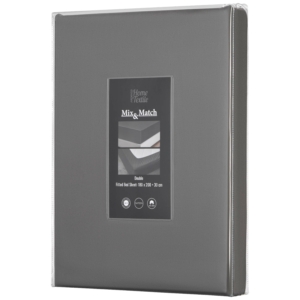 Простынь на резинке Ardesto Mix&Match Premium, 180×200+30см, 100% хлопок, сатин, серый