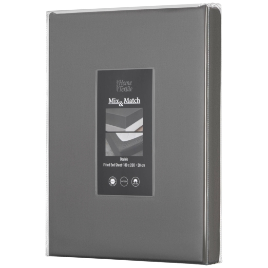 Простынь на резинке Ardesto Mix&Match Premium, 180×200+30см, 100% хлопок, сатин, серый