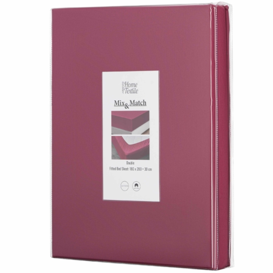 Простирадло на резинці Ardesto Mix&Match, 180×200+30см, 100% бавовна, сатин, бордовий