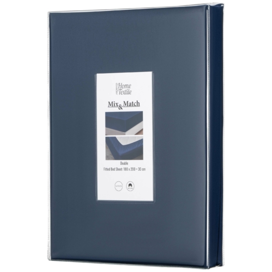 Простирадло на резинці Ardesto Mix&Match, 180×200+30см, 100% бавовна, сатин, синій