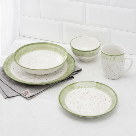 Ardesto Mug Siena, 360ml, porcelain, white-green