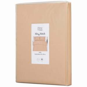 Простирадло Ardesto Mix&Match, 240×260см, 100% бавовна, сатин, бежевий