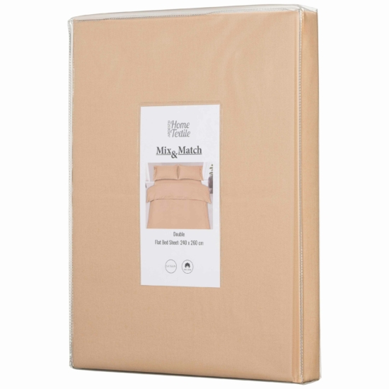 Простирадло Ardesto Mix&Match, 240×260см, 100% бавовна, сатин, бежевий