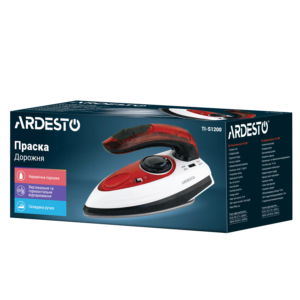 Утюг Ardesto дорожний TI-S1200, 1000Вт, 70мл, паровой удар, постоянный пар — 15гр, керам. подошва, бело-красный