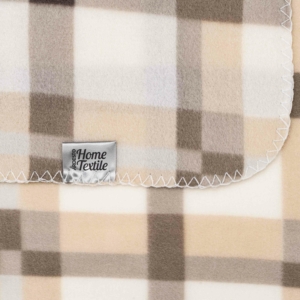 Ardesto Fleece blanket, 130x160cm, 100% polyester, check, beige