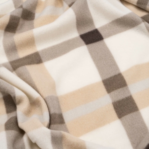 Ardesto Fleece blanket, 130x160cm, 100% polyester, check, beige