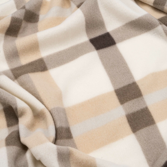 Ardesto Fleece blanket, 130x160cm, 100% polyester, check, beige