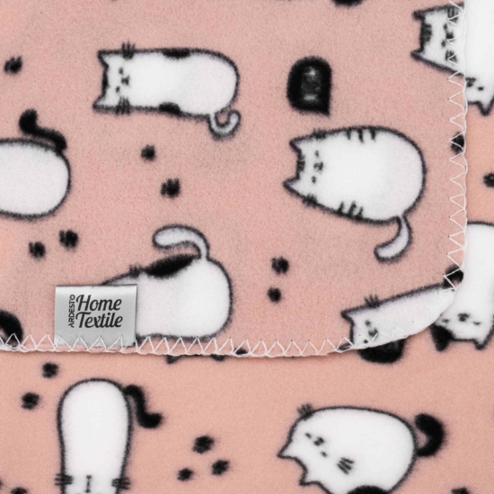 Ardesto Fleece blanket, 130x160cm, 100% polyester, cats