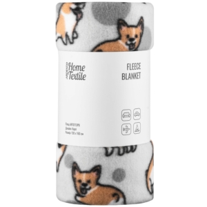 Ardesto Fleece blanket, 130x160cm, 100% polyester, corgi